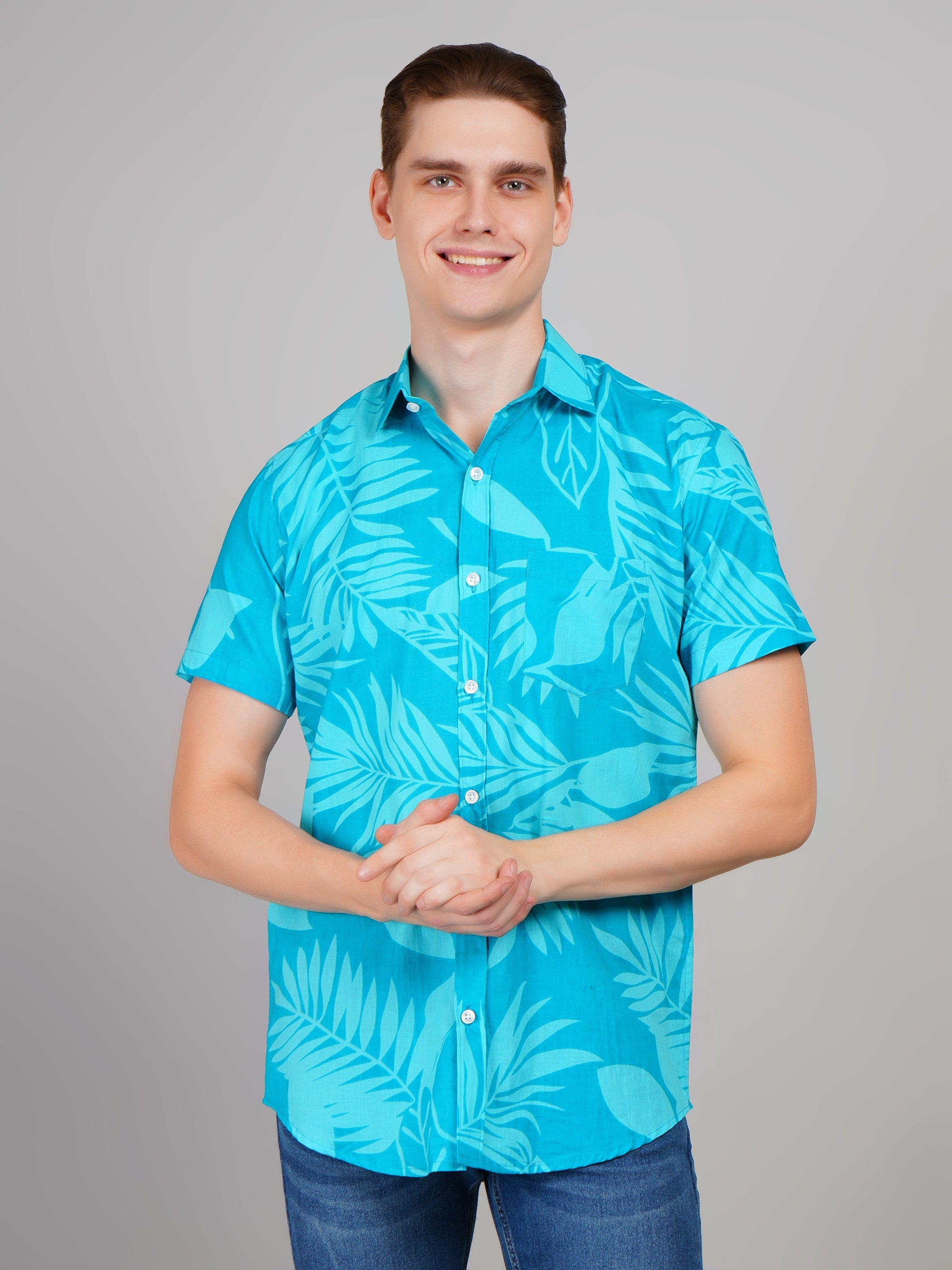 Louis Monarch Premium Jaipuri Printed Cotton Half Sleeve Casual Shirt